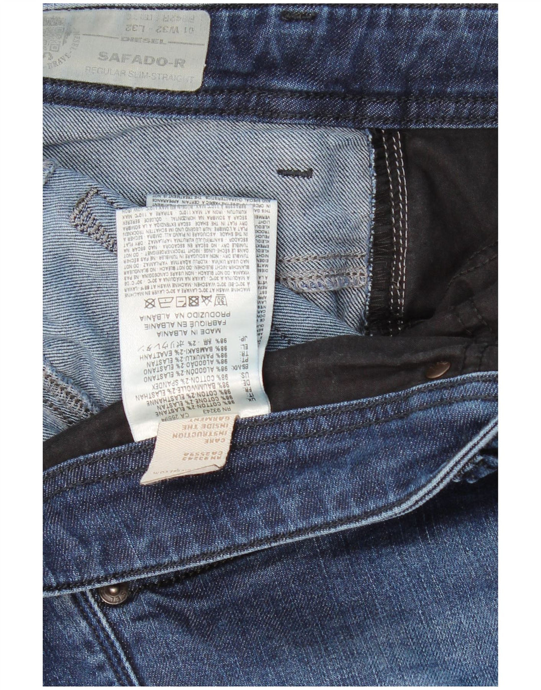 DIESEL Blugi pentru bărbați Safado-R Regular Slim drepte L32 L32 Bumbac albastru