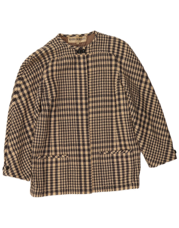 Sacou blazer pentru femei Mario Borsato IT 42 Medium Bej Houndstooth Lână