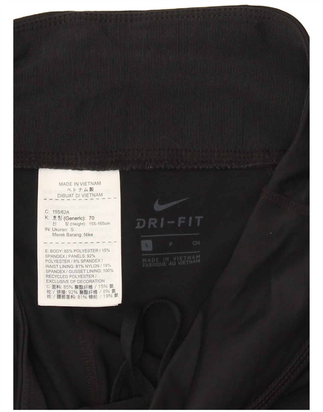 Leggings capri Nike Dri Fit pentru femei UK 8 Small Poliester negru