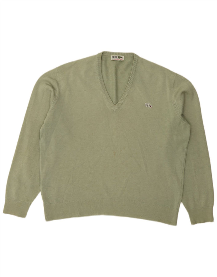 Pulover cu decolteu în V Lacoste pentru bărbați Mărimea 7 2XL Verde