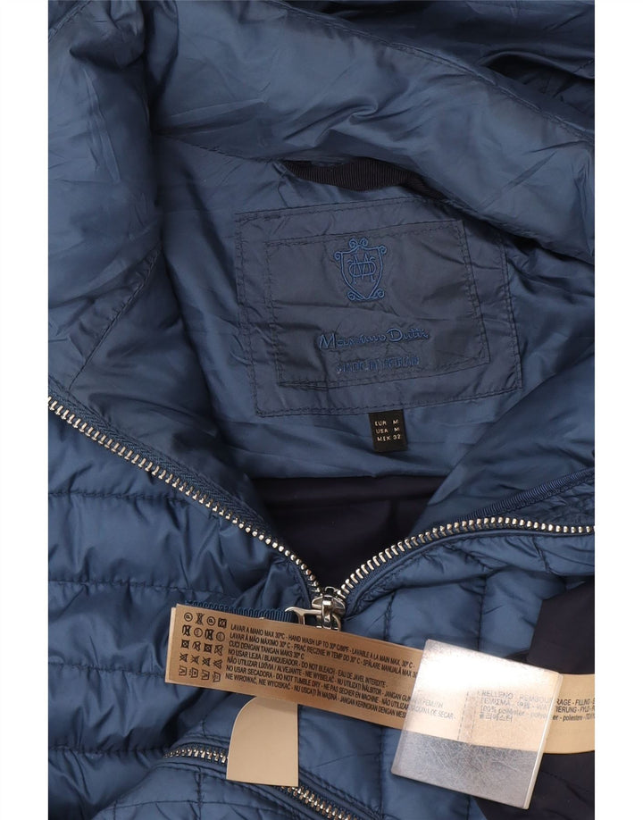 Gilet căptușit cu glugă Massimo Dutti pentru femei UK 12 Poliester albastru mediu