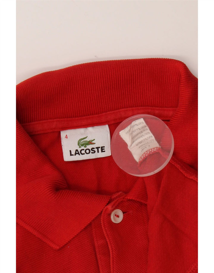 Tricou polo Lacoste pentru bărbați, mărimea 4, bumbac roșu mediu