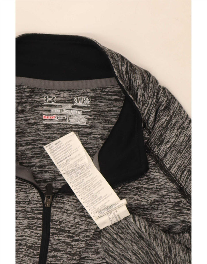 Top de trening Under Armour pentru bărbați Heat Gear Pullover, mic, gri pătat