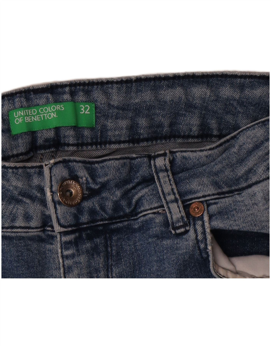 Blugi slim pentru femei Benetton W32 L26 Albastru