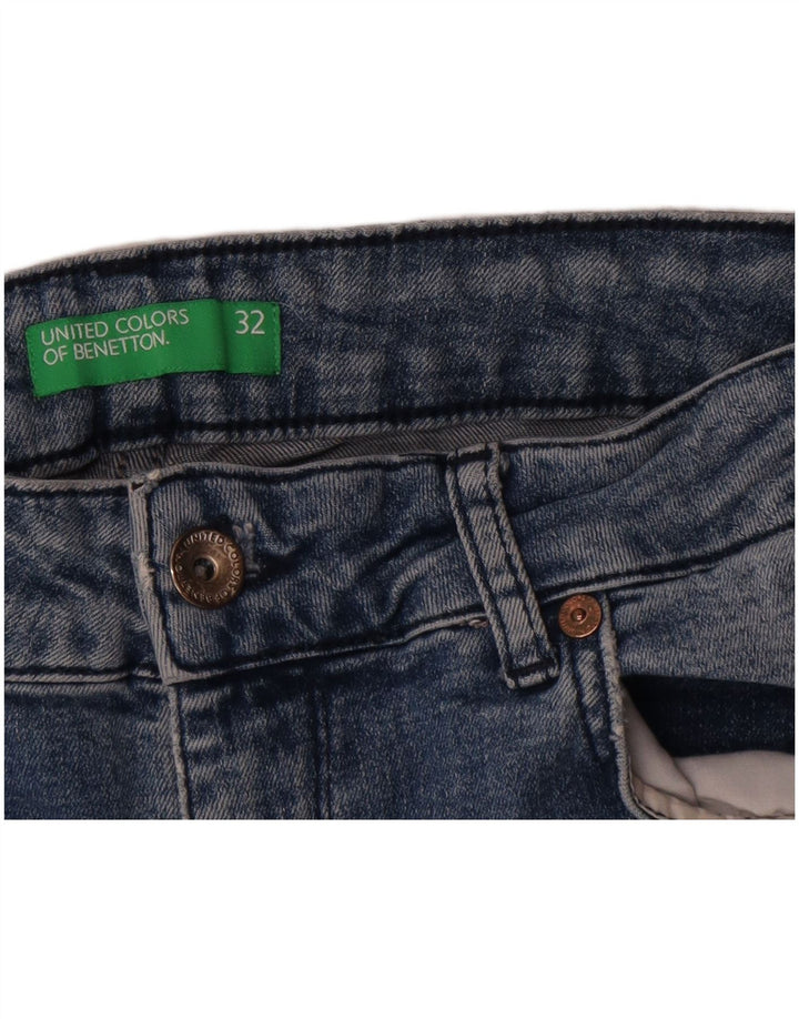 Blugi slim pentru femei Benetton W32 L26 Albastru
