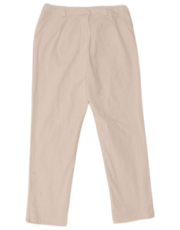 Max Mara Pantaloni decupați pentru femei UK 10 Small W28 L23 Bumbac alb