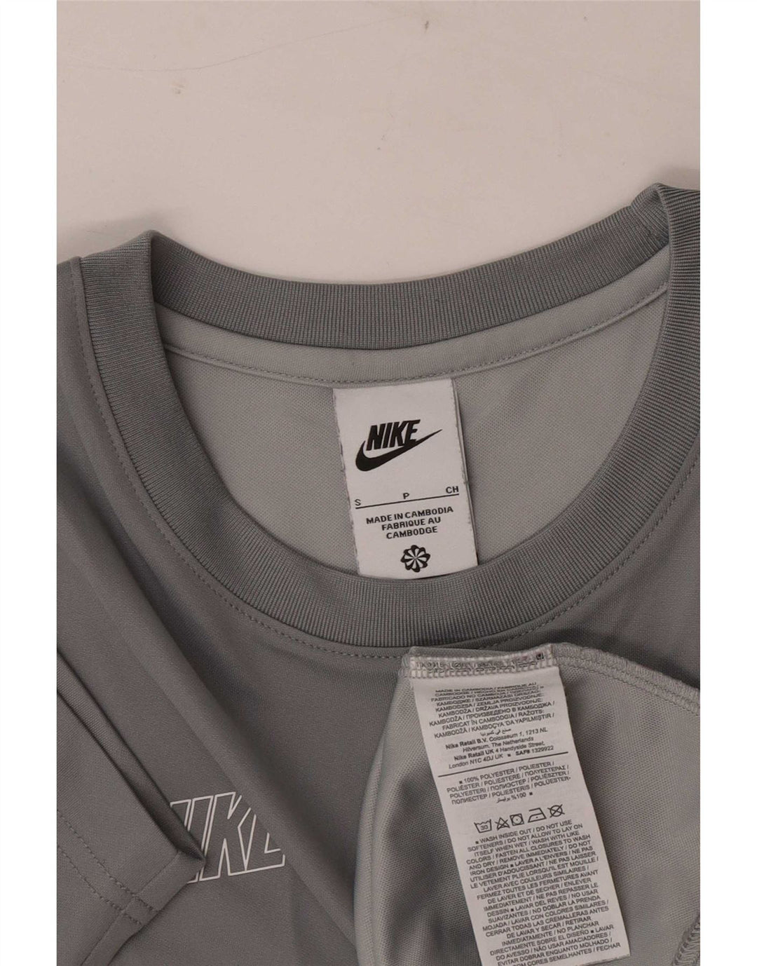 Tricou grafic Nike pentru bărbați Top mic, gri, poliester color bloc