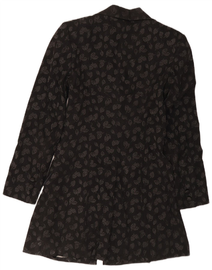 Jachetă vintage pentru femei cu paragate cu 6 nasturi, IT 40, negru, floral, mic