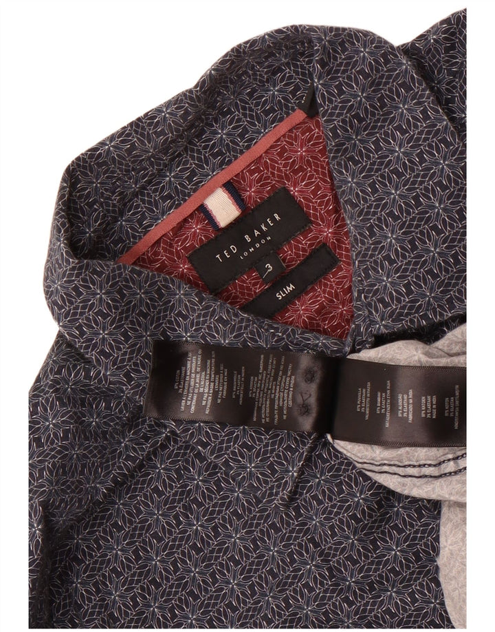 Cămașă pentru bărbați Ted Baker, slim fit, mărimea 3, medie, albastru, bumbac floral