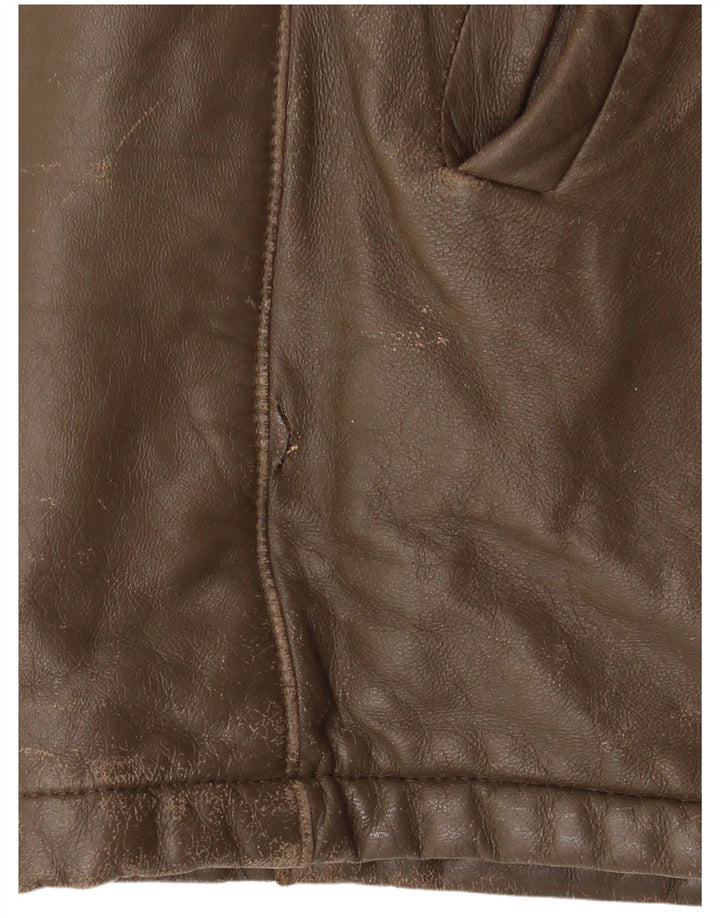 Jachetă din piele vintage pentru bărbați IT 52 XL din piele maro