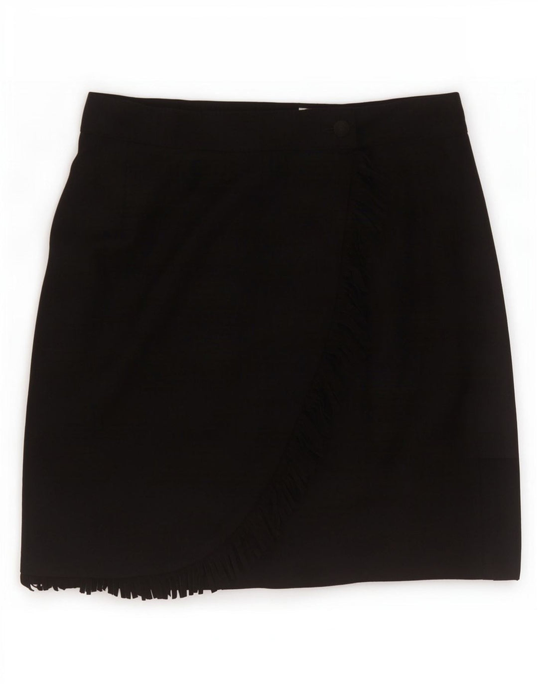 Fusta Mini Wrap Vintage pentru femei IT 46 Large W30 Lână nouă neagră