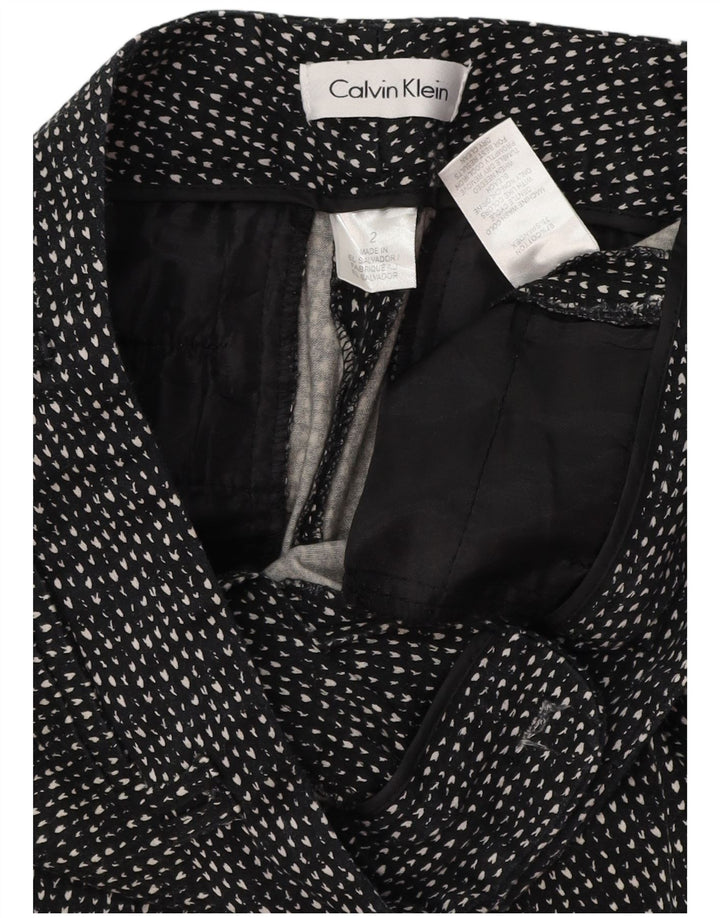 CALVIN KLEIN Pantaloni slim casual pentru femei US 2 XS W28 L28 Black Spotted