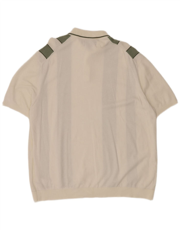 Tricou polo pentru bărbați MARKS & SPENCER, bumbac color bloc alb 3XL