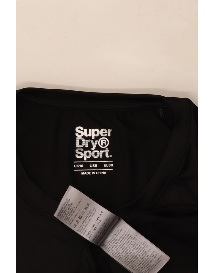 Tricou grafic SUPERDRY pentru femei Top UK 10 Poliester negru mic