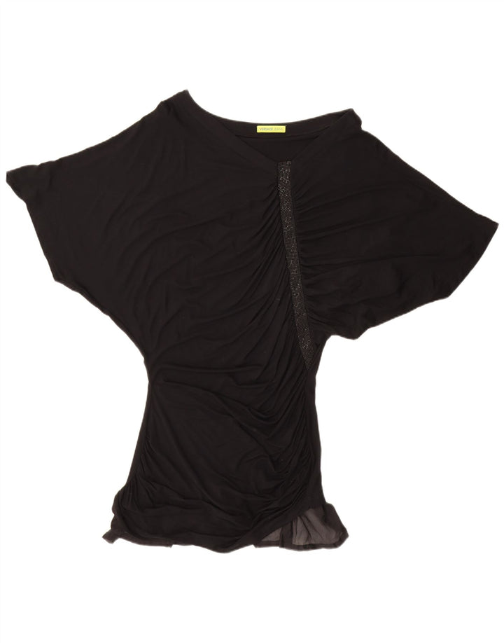 Rochie tunică Versace pentru damă, IT 48 XL, viscoză neagră