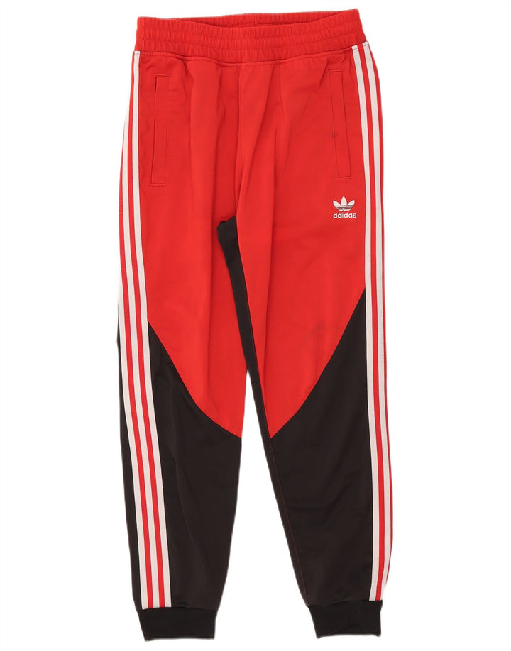 Pantaloni de trening Adidas pentru bărbați, roșu, poliester color bloc