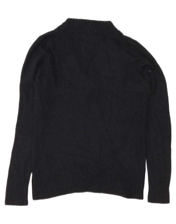 Pulover cu decolteu în V Zara pentru femei UK 16, mare, negru, nailon