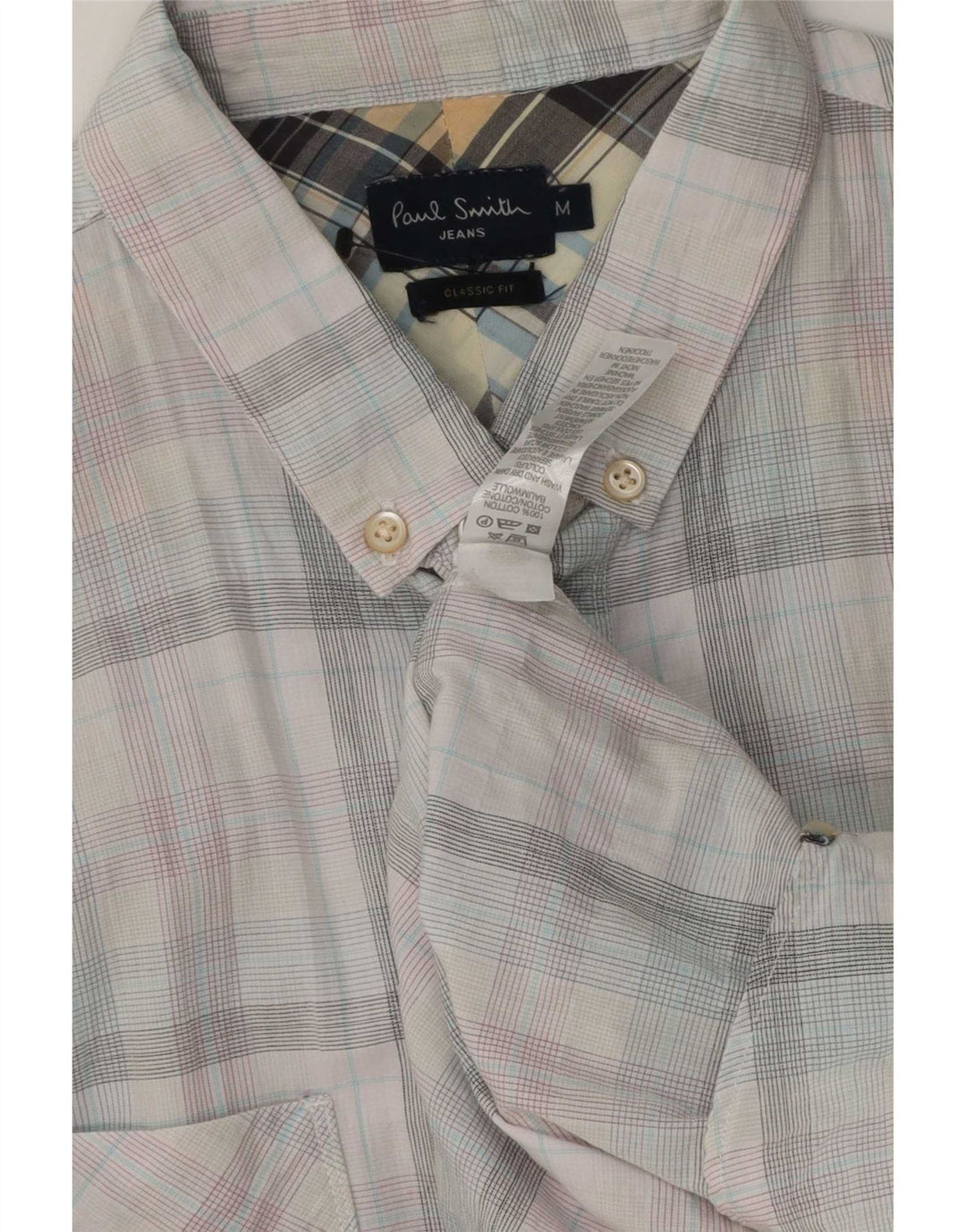 Cămașă pentru bărbați Paul Smith, cu tăiere clasică, din bumbac cu carouri medii, multicolore