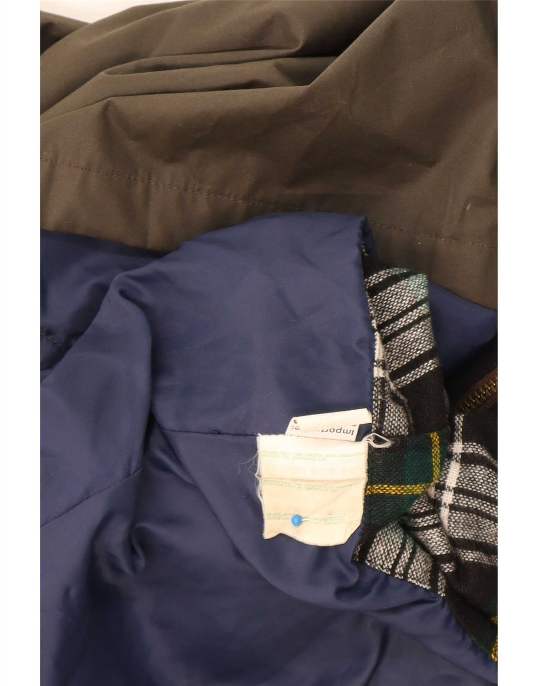 Jachetă Brugi pentru bărbați din bumbac cerat UK 40, mare, kaki, color block
