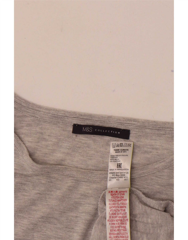 Marks & Spencer Top pentru femei cu mânecă lungă UK 14 Medium Gri Modal