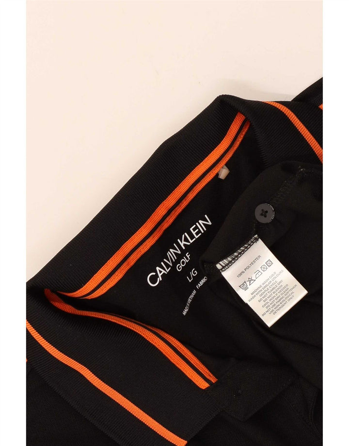 Calvin Klein Golf Polo pentru bărbați Poliester negru mare