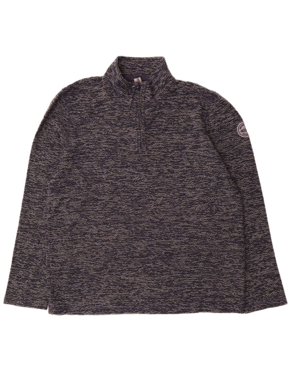 Hanorac pentru bărbați Weird Fish, cu fermoar, cu decolteu, XL, albastru bleumarin, acrilic pătat