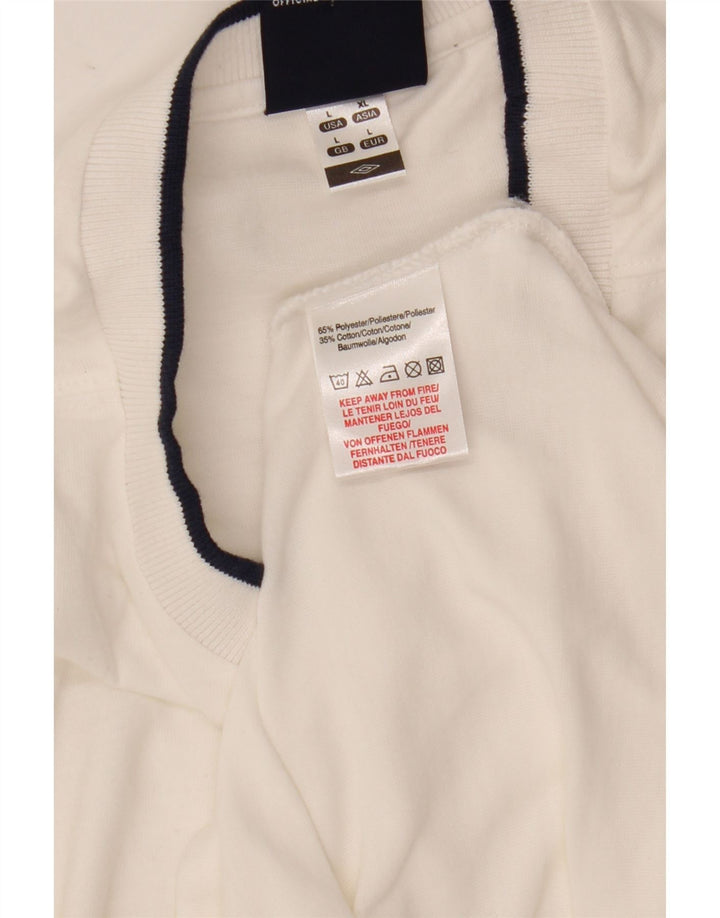 Umbro Tricou Bărbați Top Mare Poliester Alb