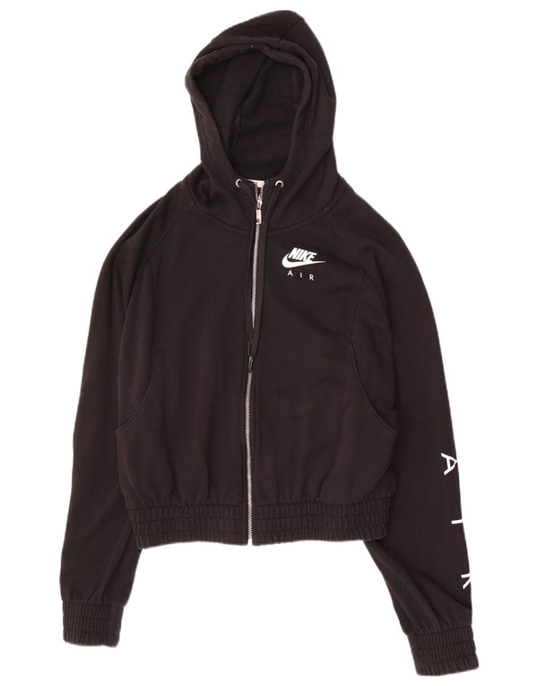 Pulover Nike Air Graphic supradimensionat cu capota cu fermoar UK 10 Mic Negru