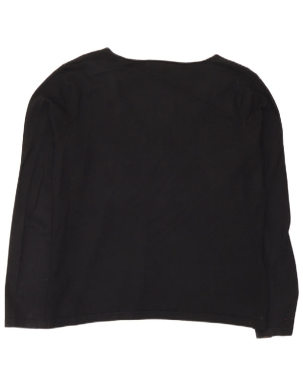 Marks & Spencer Top pentru femei cu mânecă lungă UK 14 Medium Black Viscose