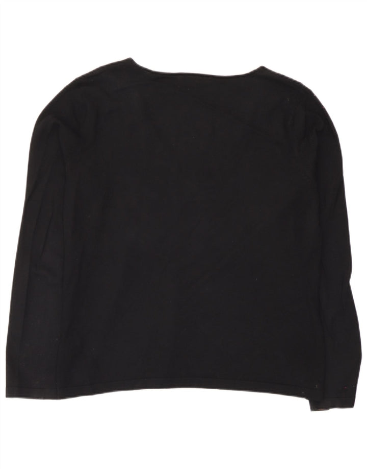 Marks & Spencer Top pentru femei cu mânecă lungă UK 14 Medium Black Viscose