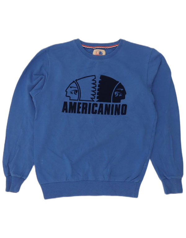Americanino Băieți Pulover Grafic Pulover 13-14 Ani Bumbac Albastru