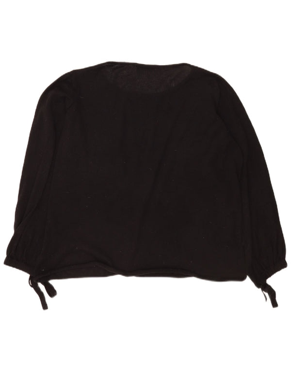 Pulover supradimensionat pentru femei Zara, cu gât de barcă, UK 10 Poliester negru mic