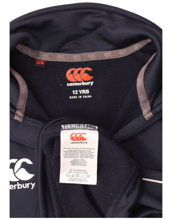 Pulover pentru băieți Canterbury, cu fermoar, cu gât, 11-12 ani, bleumarin, poliester