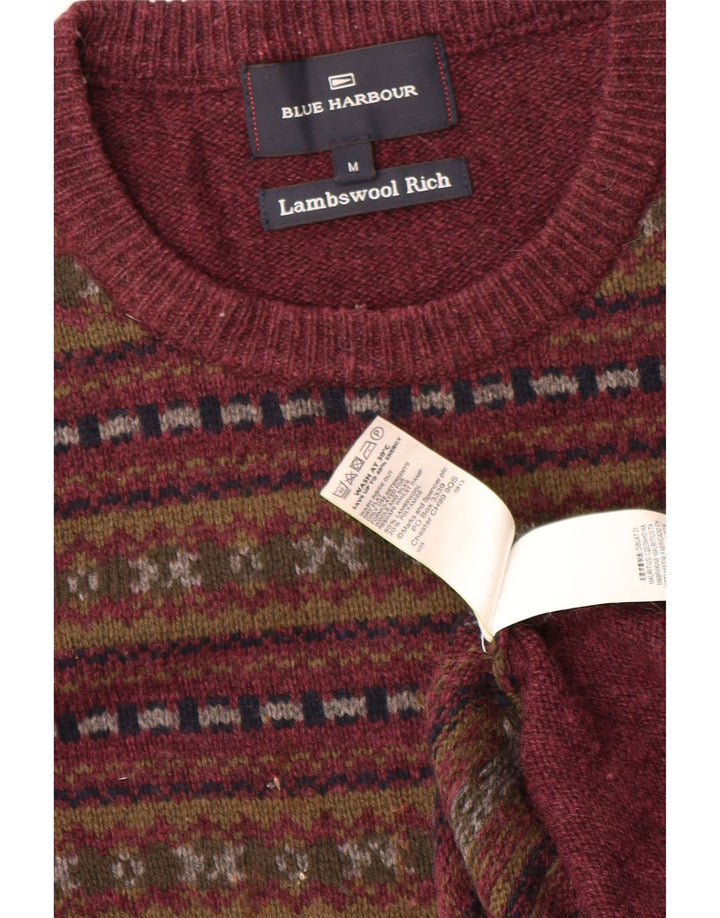 Pulover pentru bărbați Marks & Spencer, Blue Harbour, cu gât crew, burgundă mediu