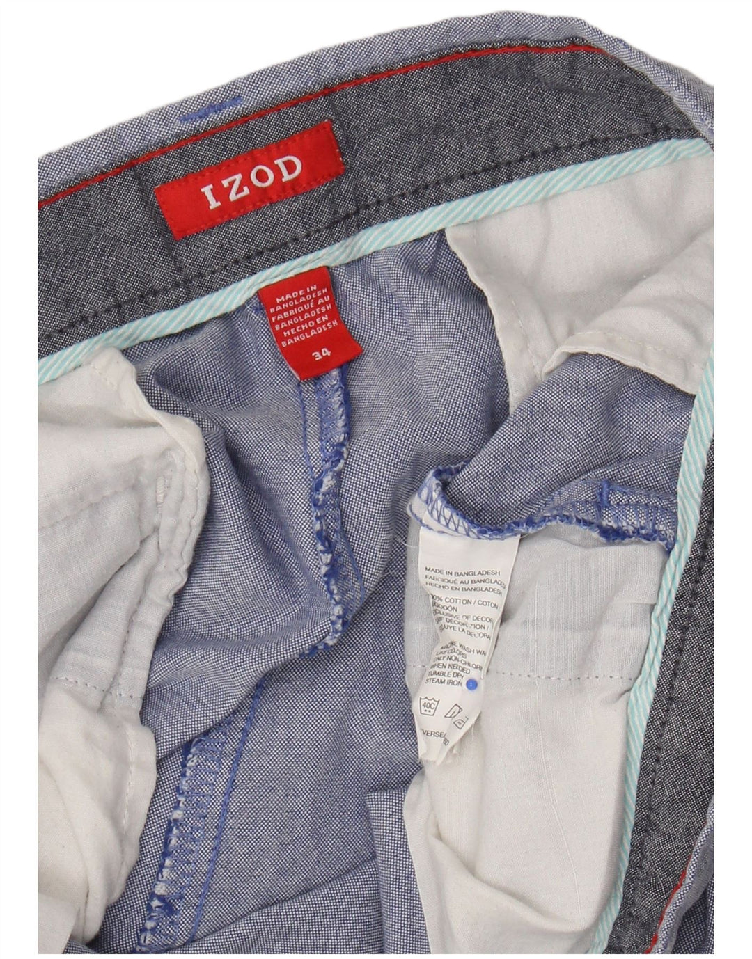 Pantaloni scurți chino pentru bărbați IZOD W34, mare, albastru, bumbac