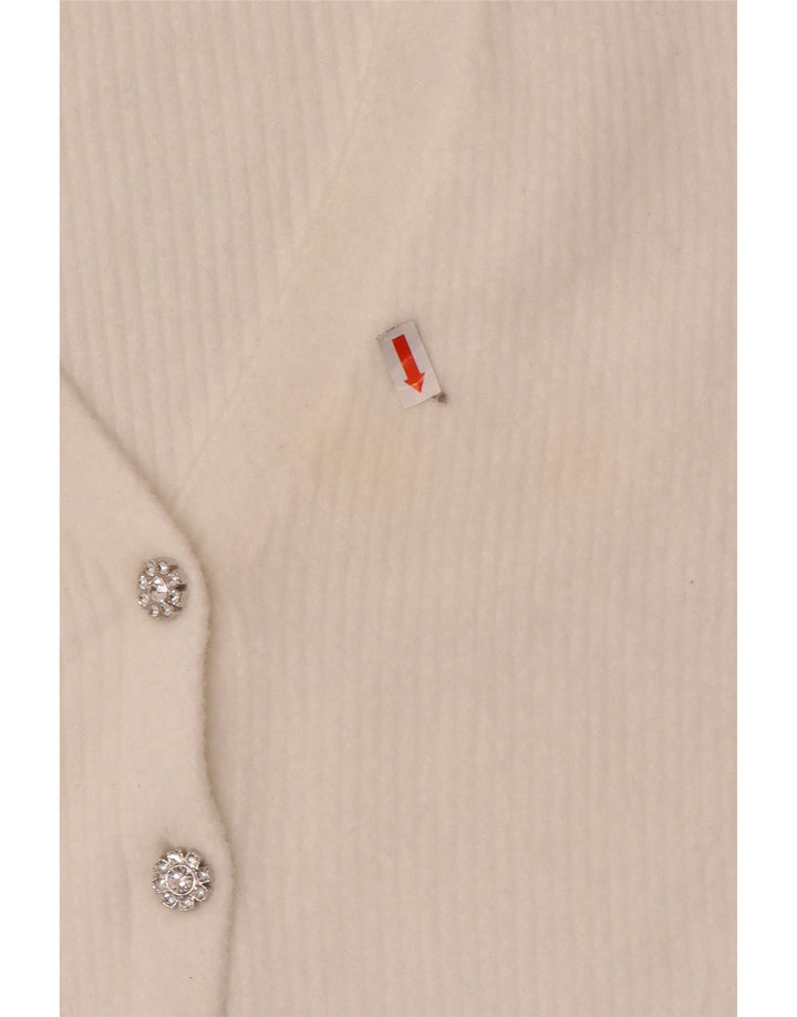 Pulover cardigan pentru femei Zara UK 12 Medium White Nylon