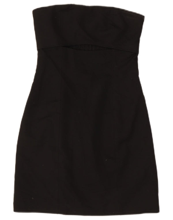 Zara Womens Strapless Dress UK 4 XS Black Polyester