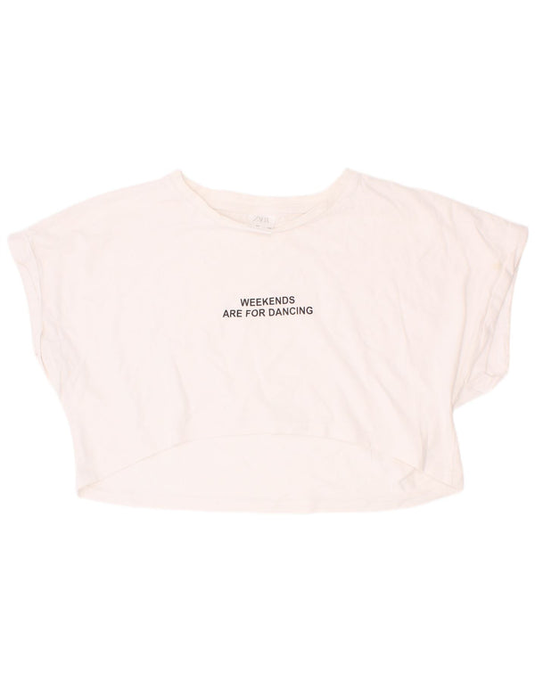 Tricou cu grafic pentru fete Zara Top 9-10 ani alb