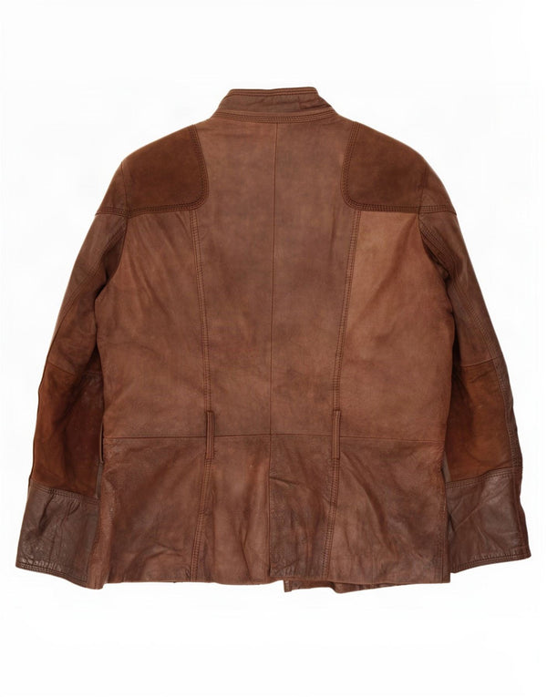 Helium Womens Leather Utility Jacket UK 18 XL Brown