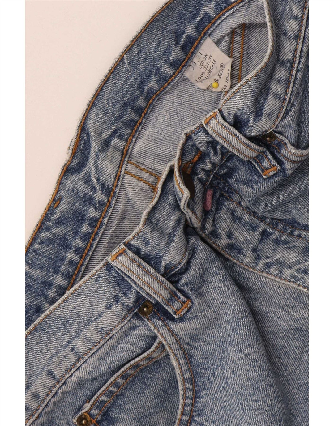 Pantaloni scurți din denim vintage pentru bărbați W30, bumbac albastru mediu