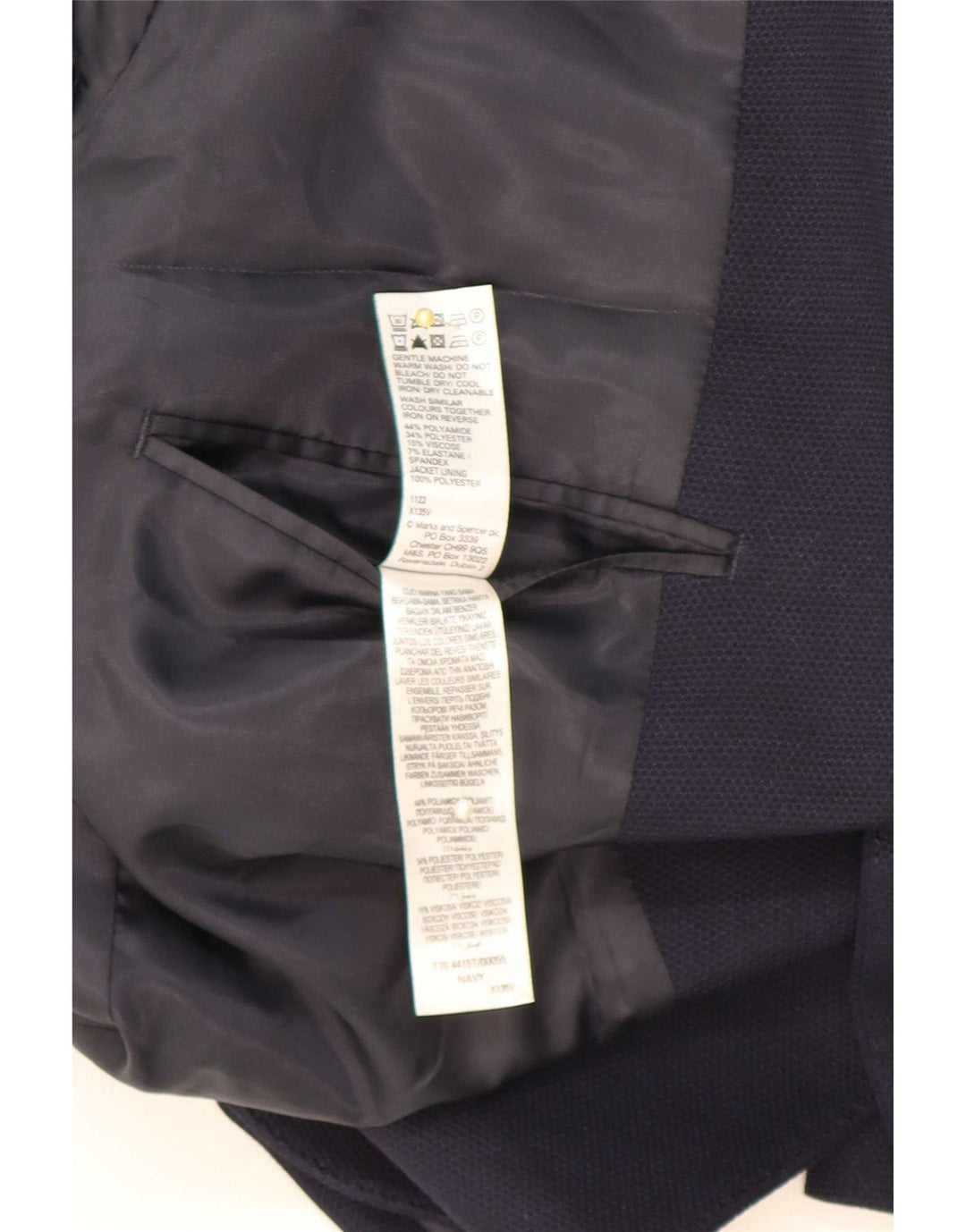 Jachetă pentru bărbați Marks & Spencer, cu 2 nasturi, UK 42 Poliamidă mare, albastru bleumarin
