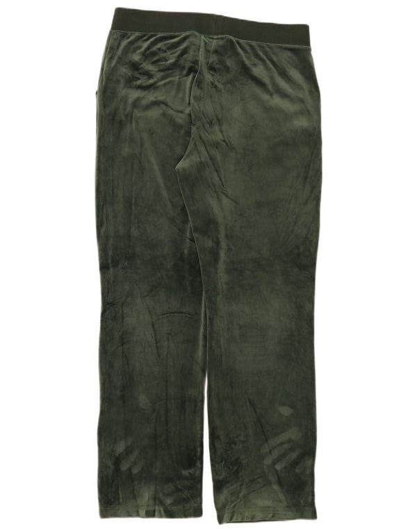 Juicy Couture Pantaloni de trening din velur pentru femei UK 18 XL Kaki Poliester
