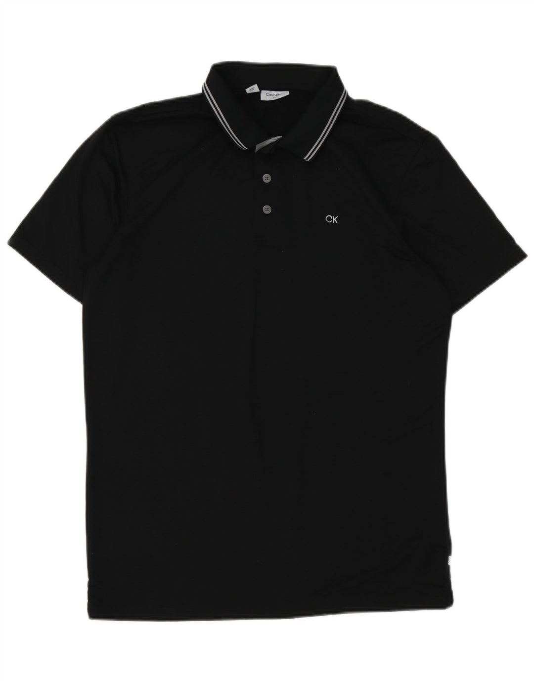 Cămașă polo Calvin Klein pentru bărbați, poliester mediu negru
