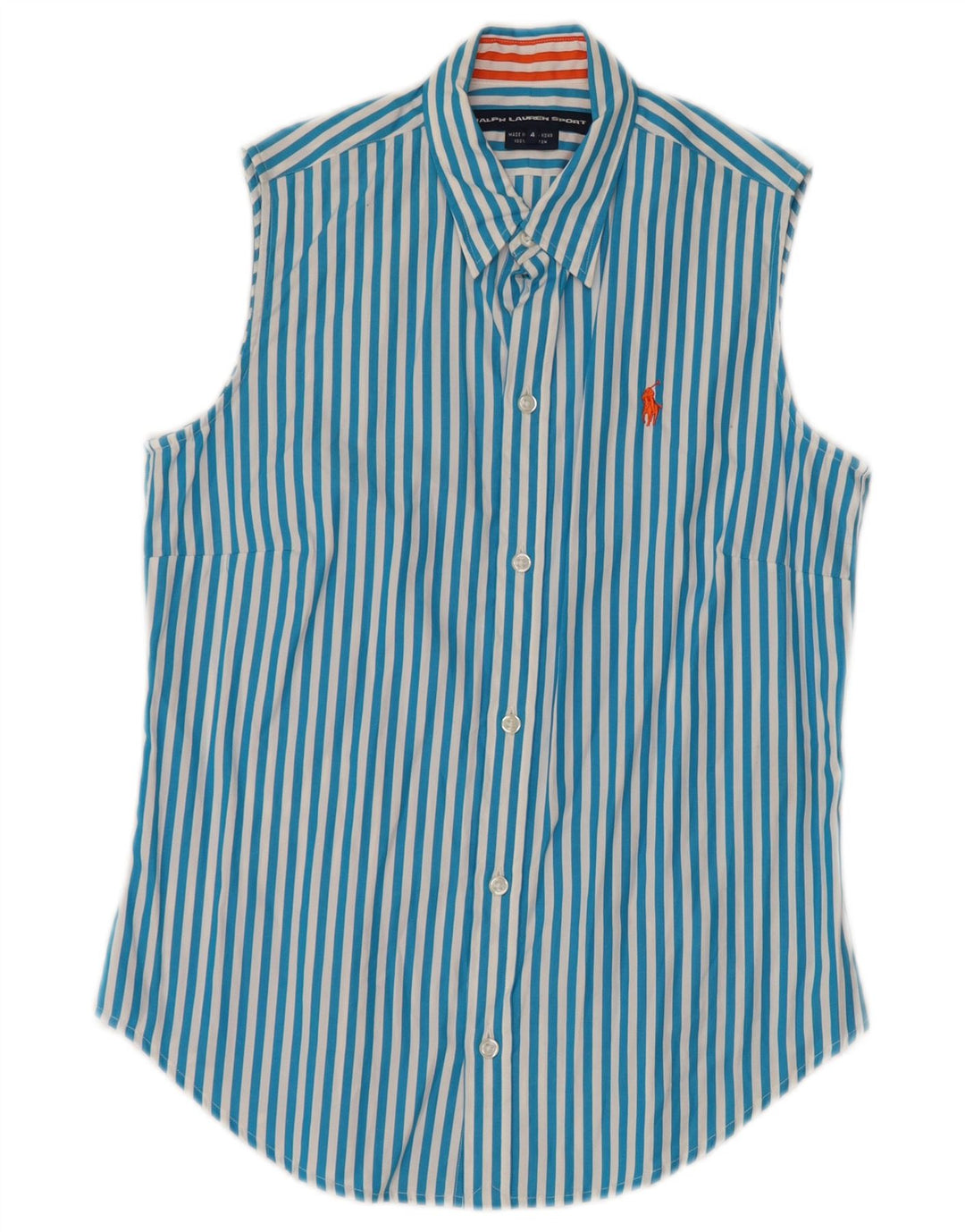 Cămașă fără mâneci pentru femei RALPH LAUREN US 4, bumbac cu dungi albastre mici