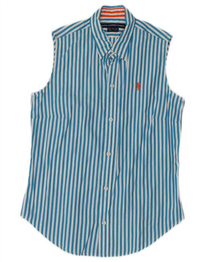 Cămașă fără mâneci pentru femei RALPH LAUREN US 4, bumbac cu dungi albastre mici