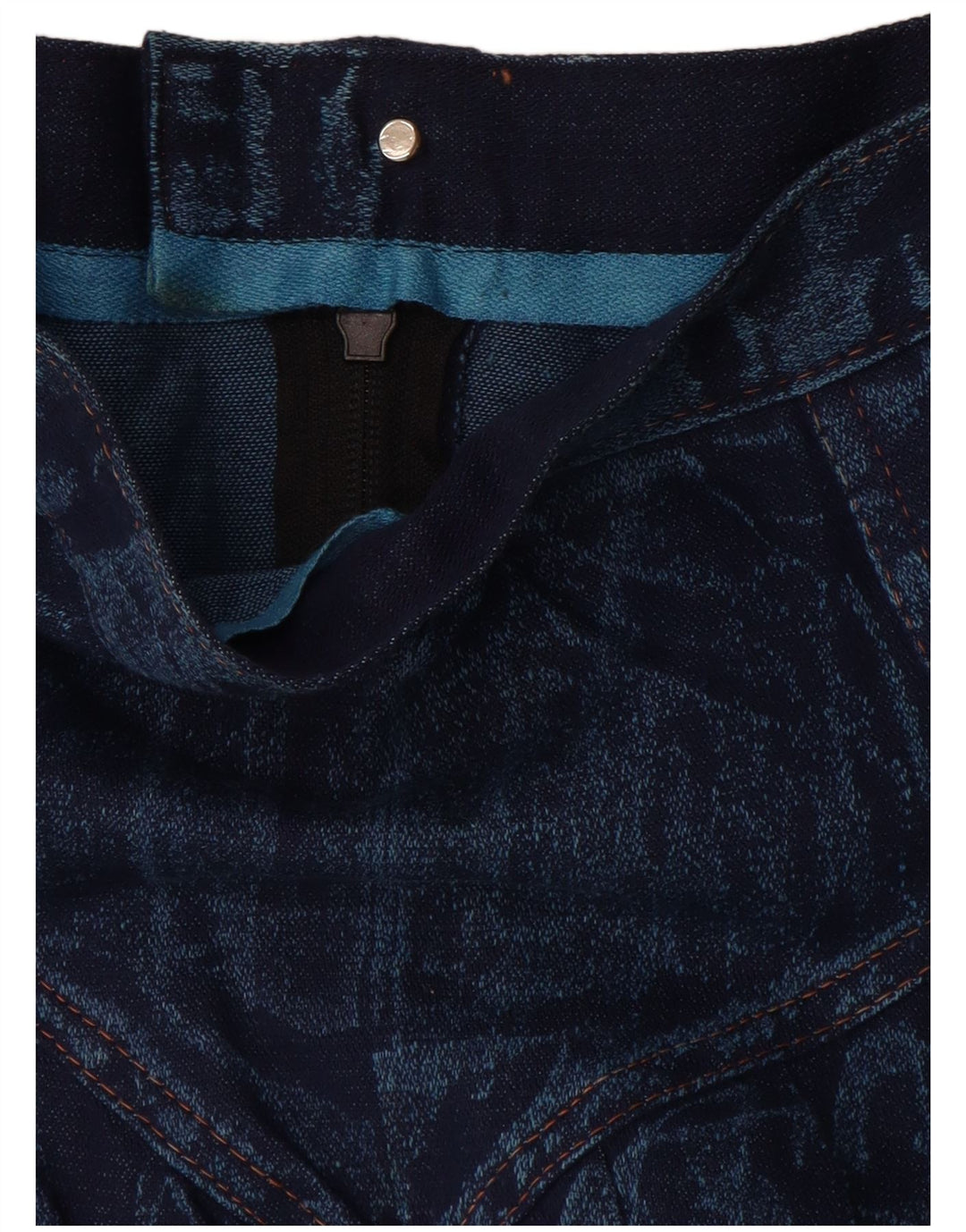 Fusta evazată din denim pentru femei VINTAGE W28 Medium Blue