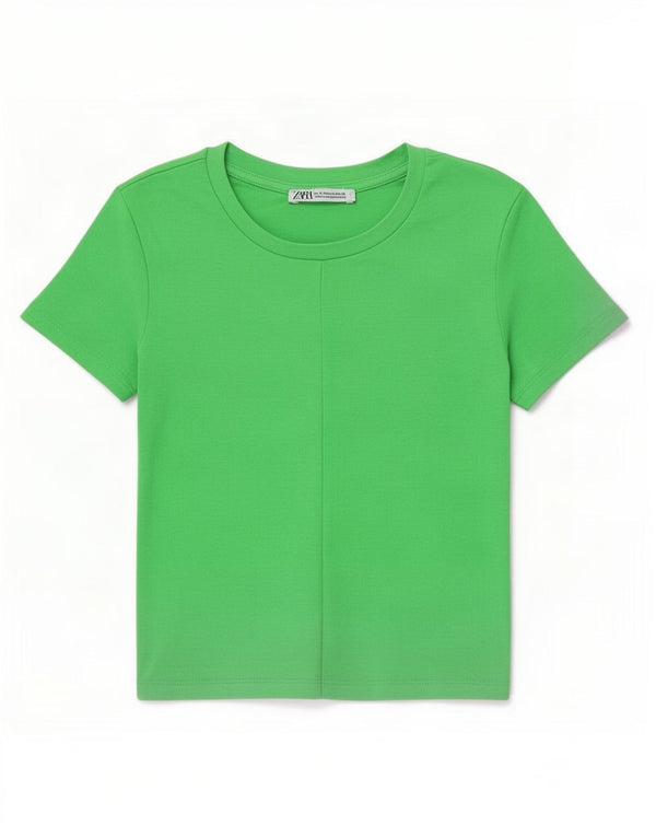 Tricou Crop pentru femei Zara UK 8 Small Green