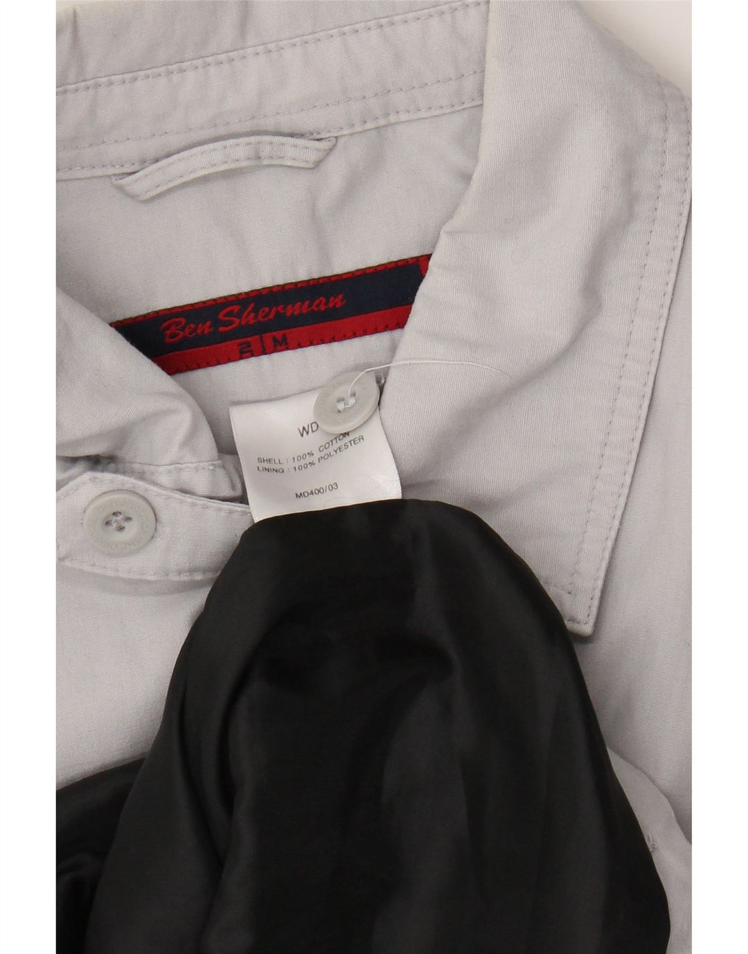 BEN SHERMAN Jachetă Bomber pentru bărbați UK 38, bumbac gri mediu