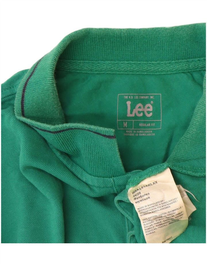 Cămașă polo Lee pentru bărbați, bumbac verde mediu, cu formă regulată