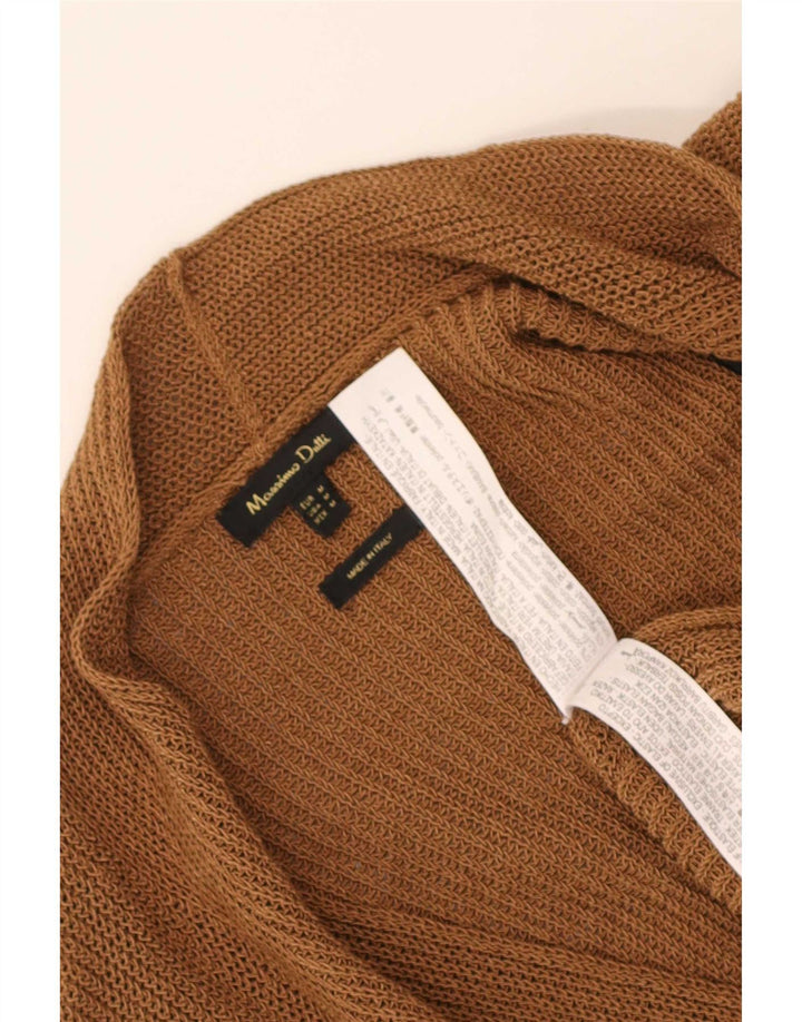 Pulover cardigan cu paragate Massimo Dutti pentru femei UK 14 Poliester maro mediu